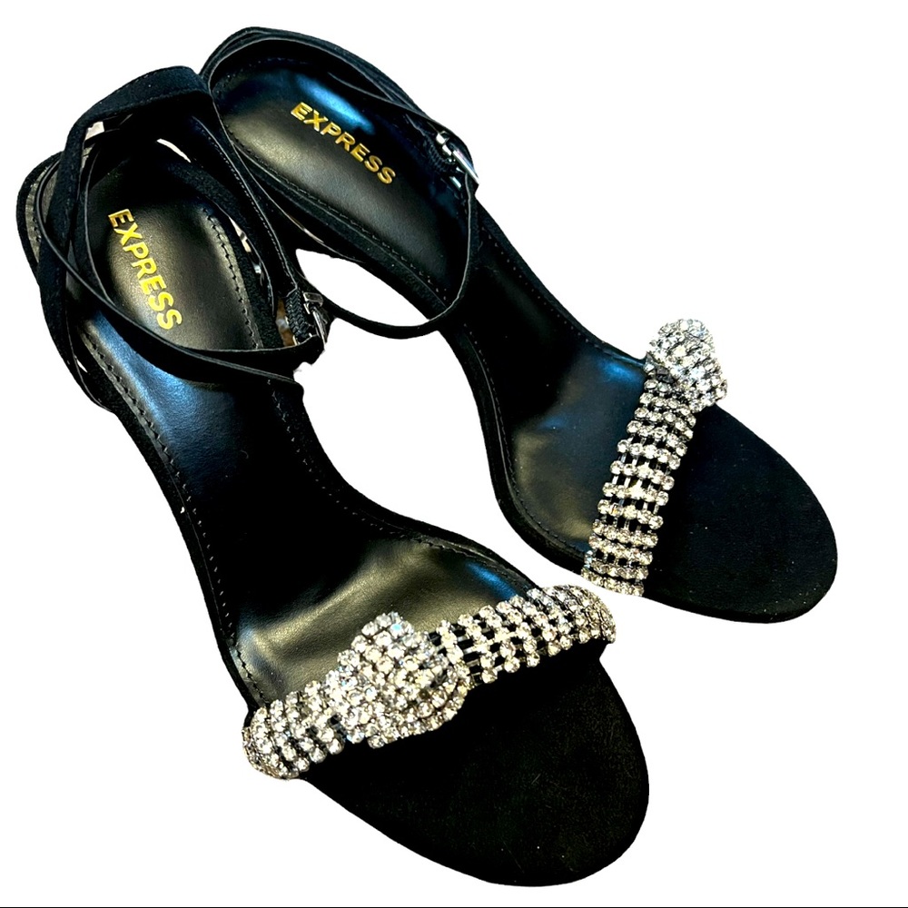Express Rhinestone Embellished Knot Heeled Sandals Sz9 NWT